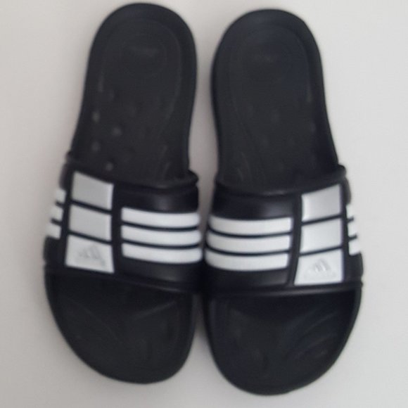 adidas Other - Men's Adidas Adilette Aqua Slides  Size 9 Black and White
